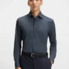 Bedrucktes Slim-Fit-Hemd aus Performance-Stretch-Material