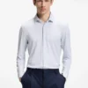 Bedrucktes Slim-Fit-Hemd aus Stretch-Jersey