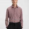 Bedrucktes Slim-Fit-Hemd aus Stretch-Jersey