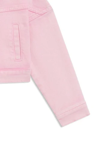 Überfärbte Kinderjacke aus Stretch-Baumwoll-Denim