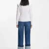 Bügelleichte Bluse in Slim-Fit aus Popeline-Baumwollmischung