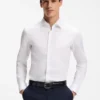 Bügelleichtes Slim-Fit-Hemd aus Baumwollpopeline Bügelleichtes Slim-Fit-Hemd aus Baumwollpopeline
