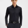 Bügelleichtes Slim-Fit-Hemd aus Baumwollpopeline Bügelleichtes Slim-Fit-Hemd aus Baumwollpopeline