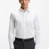 Bügelleichtes Slim-Fit-Hemd aus Baumwollpopeline Bügelleichtes Slim-Fit-Hemd aus Baumwollpopeline
