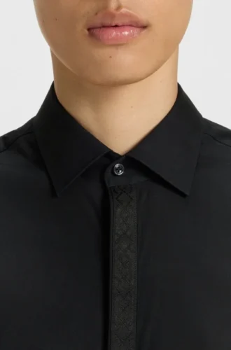 Bügelleichtes Slim-Fit-Hemd aus Baumwollpopeline