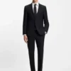 Bügelleichtes Slim-Fit-Hemd aus Stretch-Baumwollpopeline