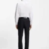 Bügelleichtes Slim-Fit-Hemd aus Stretch-Baumwollpopeline