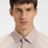 Bügelleichtes Slim-Fit-Hemd aus Stretch-Baumwolltwill