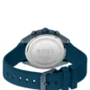 Blau beschichtete Chronographenuhr mit blauem Silikonarmband