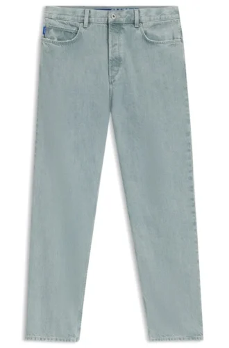Blaue Baggy-Fit-Jeans aus festem Denim