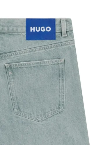 Blaue Baggy-Fit-Jeans aus festem Denim