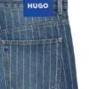 Blaue Baggy-Fit-Jeans aus gestreiftem Denim