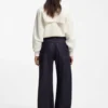 Blaue Ballon-Jeans aus blauem, festem Denim