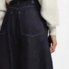 Blaue Ballon-Jeans aus blauem, festem Denim
