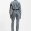 Blaue Bootcut-Jeans aus Stretch-Denim