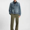 Blaue Jacke in lockerer Passform aus festem Denim