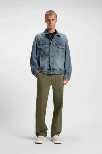 Blaue Jacke in lockerer Passform aus festem Denim