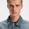 Blaue Jacke in lockerer Passform aus festem Denim