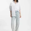 Blaue Jeans im Boyfriend-Schnitt aus festem Denim