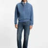 Blaue Jeans in Regular-Fit aus Denim mit Vintage-Waschung