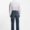 Blaue Jeans in Regular-Fit aus Denim mit Vintage-Waschung