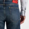 Blaue Jeans in Regular-Fit aus Denim mit Vintage-Waschung