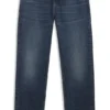 Blaue Jeans in Regular-Fit aus Denim mit Vintage-Waschung