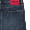 Blaue Jeans in Regular-Fit aus Denim mit Vintage-Waschung