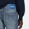 Blaue Jeans in Regular-Fit aus Denim mit Whiskers