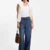 Blaue Jeans in Relaxed-Fit aus festem Denim
