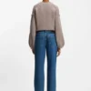 Blaue Jeans mit weitem Bein aus festem Denim