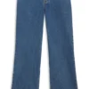 Blaue Jeans mit weitem Bein aus festem Denim