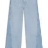 Blaue Jeans mit weitem Bein aus festem Denim