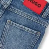 Blaue Kinder-Jeans in Regular-Fit aus Distressed-Denim