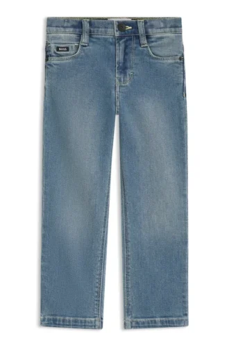 Blaue Kinder-Jeans in Regular-Fit aus Stretch-Denim