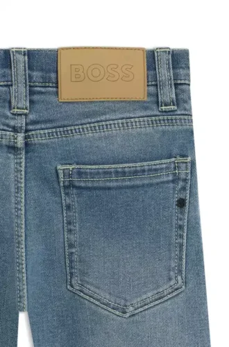 Blaue Kinder-Jeans in Regular-Fit aus Stretch-Denim