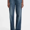 Blaue, locker sitzende Jeans aus festem Denim