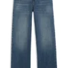 Blaue, locker sitzende Jeans aus festem Denim