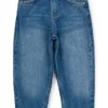 Blaue, locker sitzende Kinder-Jeans aus Stretch-Denim Blaue, locker sitzende Kinder-Jeans aus Stretch-Denim