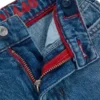 Blaue, locker sitzende Kinder-Jeans aus Stretch-Denim Blaue, locker sitzende Kinder-Jeans aus Stretch-Denim