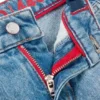 Blaue, locker sitzende Shorts für Kinder aus Baumwoll-Denim