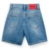 Blaue, locker sitzende Shorts für Kinder aus Baumwoll-Denim