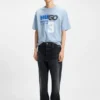 Blaue-schwarze Baggy-Fit-Jeans aus festem Denim