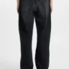 Blaue-schwarze Baggy-Fit-Jeans aus festem Denim