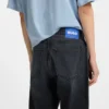 Blaue-schwarze Baggy-Fit-Jeans aus festem Denim