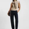 Blaue-schwarze Barrel-Leg-Jeans aus weichem Denim