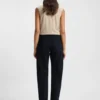 Blaue-schwarze Barrel-Leg-Jeans aus weichem Denim