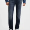 Blaue-schwarze Slim-Fit-Jeans aus Stretch-Denim