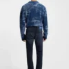 Blaue-schwarze Slim-Fit-Jeans aus Stretch-Denim