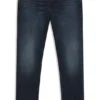 Blaue-schwarze Slim-Fit-Jeans aus Stretch-Denim
